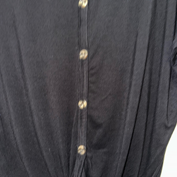 Time and Tru Women’s Maternity Blouse Size M Black (8-10) tie front button down - Picture 7 of 8